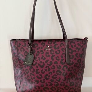Kate Spade Red and Black Tote Bag with Bold Design